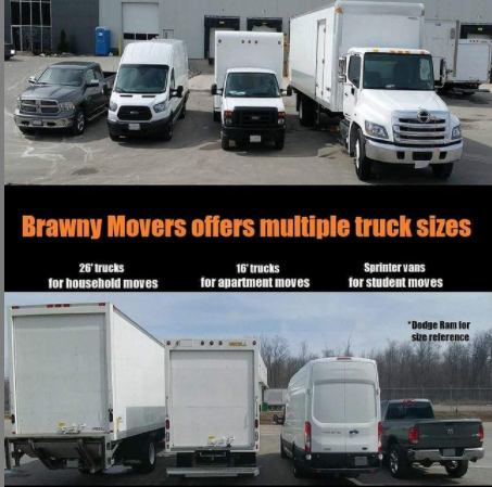 Brawny Movers Moving Truck sizes
